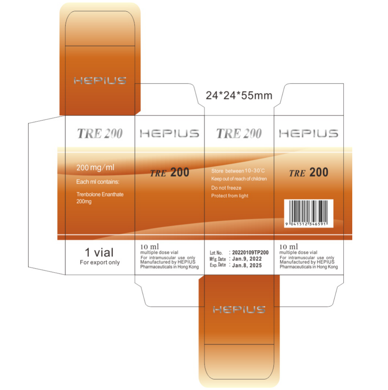 TRE 200mg/ml, 10 ml, 庚酸群勃龙200mg