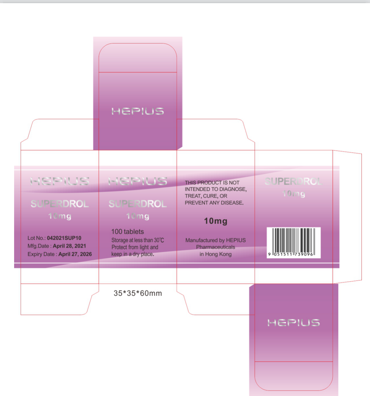 Superdrol or Methyldrostanolone  10mg,100 tablets, 甲基屈他